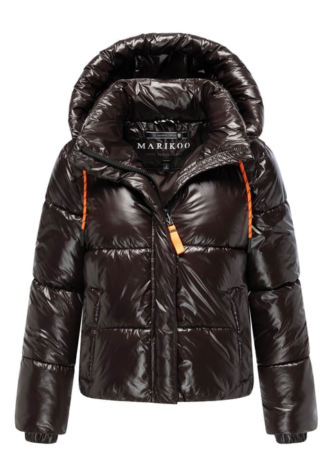 Marikoo dames gewatteerde winterjas Skyraa met capuchon & glanzend design - Image 1