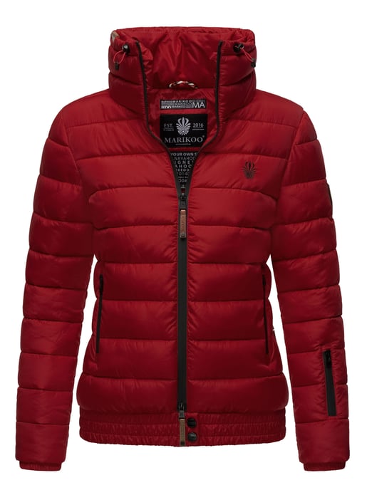 Marikoo women’s quilted jacket Poisen with high collar & teddy fleece pockets - Image 1
