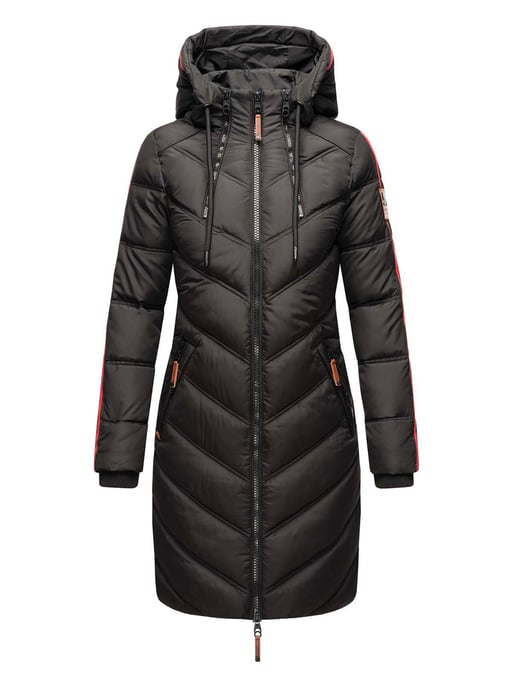 Marikoo women’s quilted winter coat – Armasa, long with hood & teddy lining - Image 2