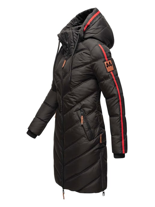 Marikoo women’s quilted winter coat – Armasa, long with hood & teddy lining - Image 3