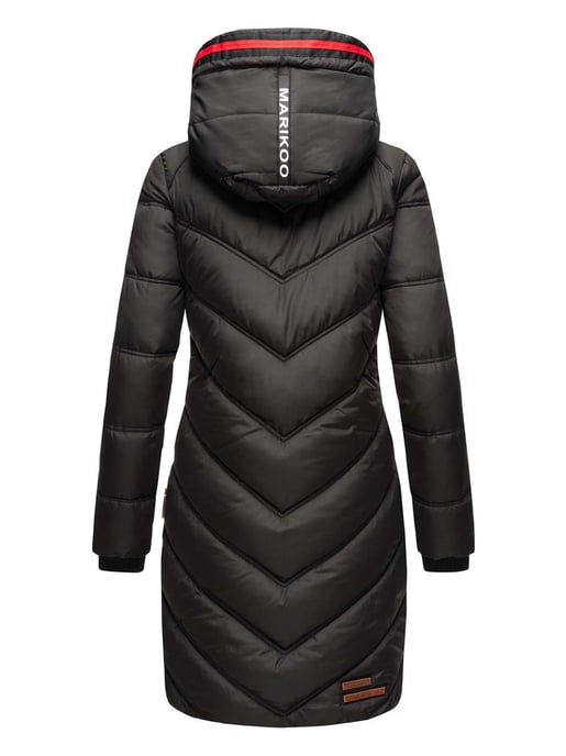Marikoo women’s quilted winter coat – Armasa, long with hood & teddy lining - Image 5