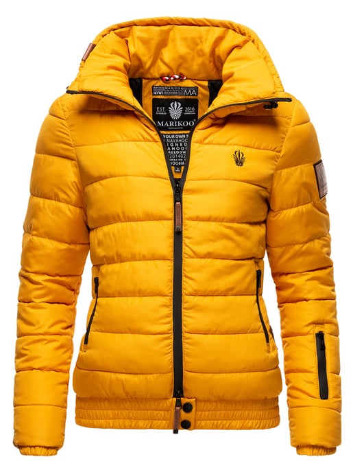 Marikoo women’s quilted jacket Poisen with high collar & teddy fleece pockets - Image 1
