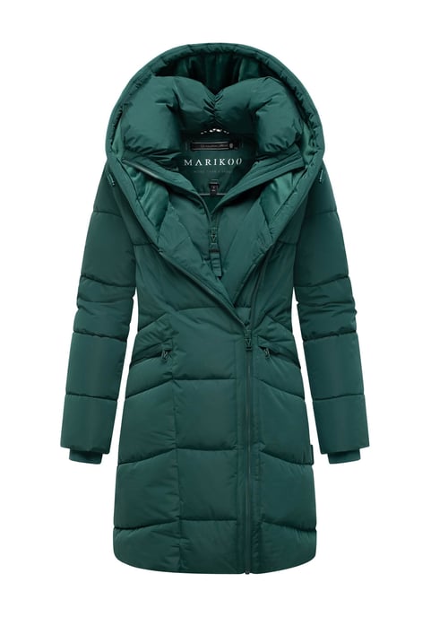 Marikoo dam quiltad vinterkappa Virenaa med lager-look & fleecefoder - Image 1