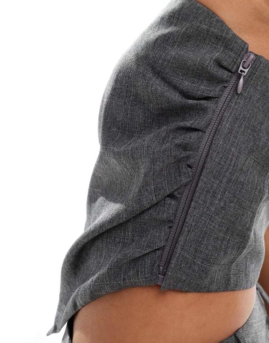 COLLUSION co-ord tailored hanky hem bandeau top - Image 3