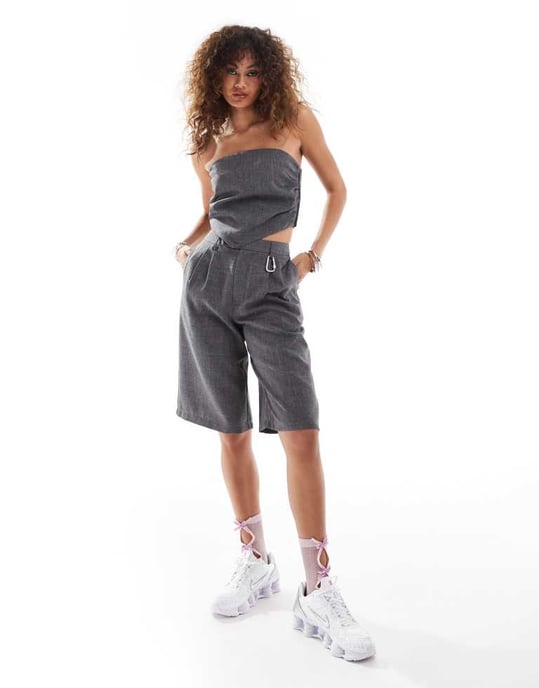 COLLUSION co-ord tailored hanky hem bandeau top - Image 4