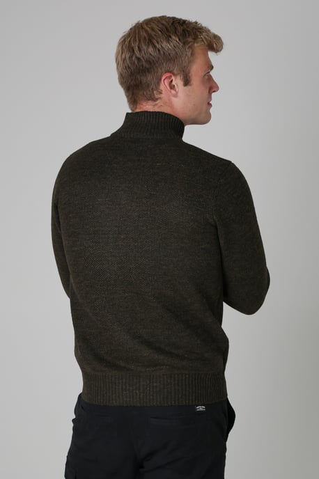 Khaki Sherpa Lined Zip-Through Cardigan - Image 2