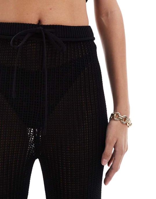 The Couture Club co-ord knitted trousers in black - Image 3