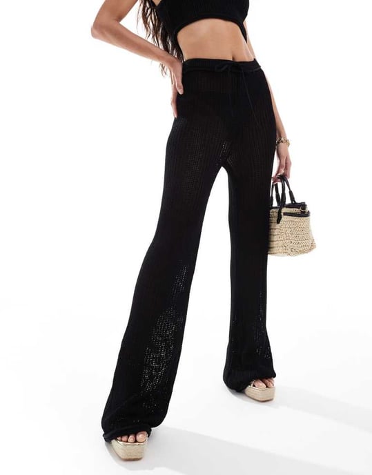 The Couture Club co-ord knitted trousers in black - Image 4