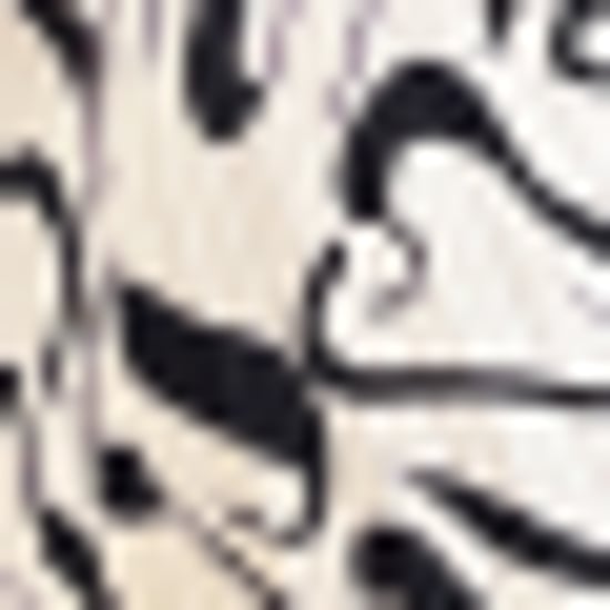 Black and Cream Printed One Shoulder Pleated Satin Midi Dress - Image 3