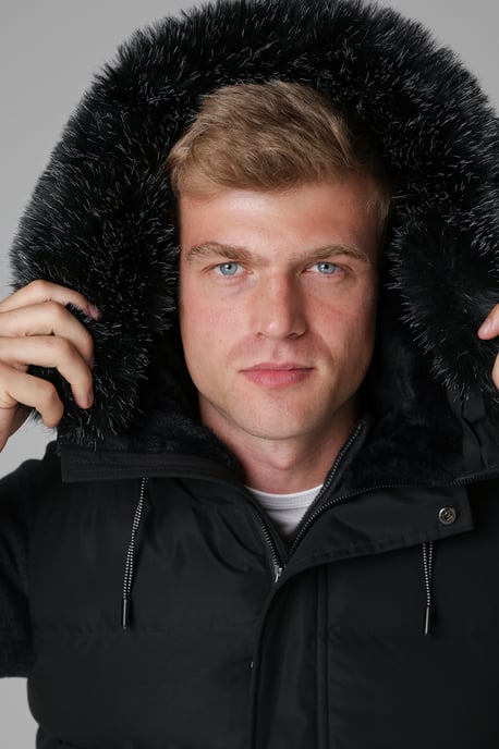 Black Padded Gilet With Faux Fur-Lined Hood - Image 4