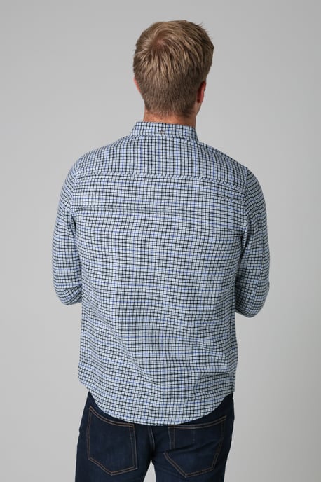 Blue Cotton Printed Long Sleeve Shirt - Image 2