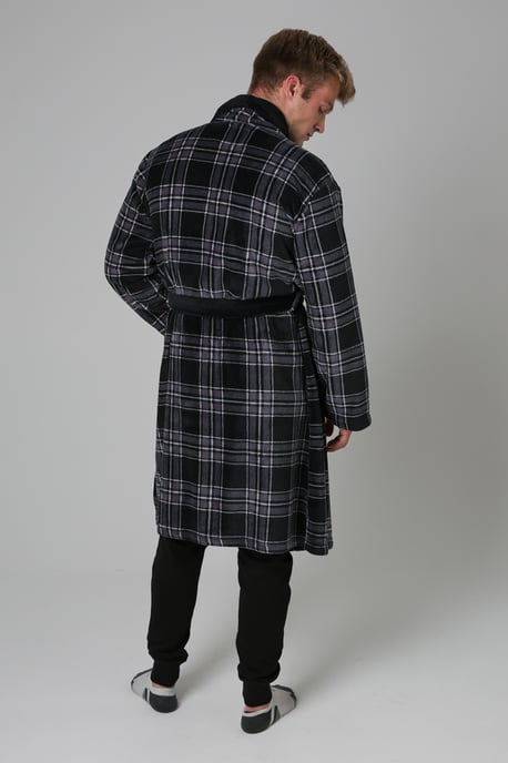 Black Plush Dressing Gown - Image 2