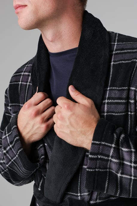 Black Plush Dressing Gown - Image 3