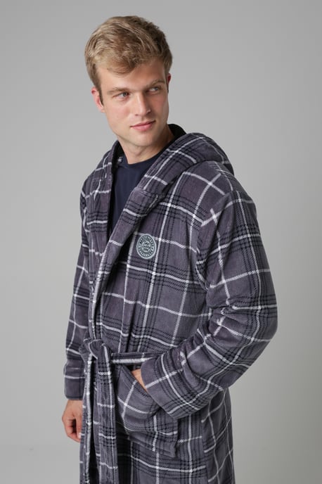 Grey Check Print Dressing Gown - Image 4