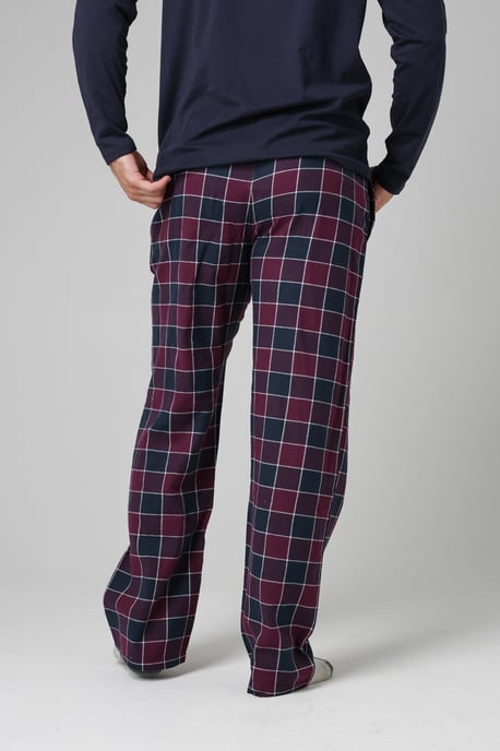 Purple Cotton Checked Pyjama Trousers - Image 2