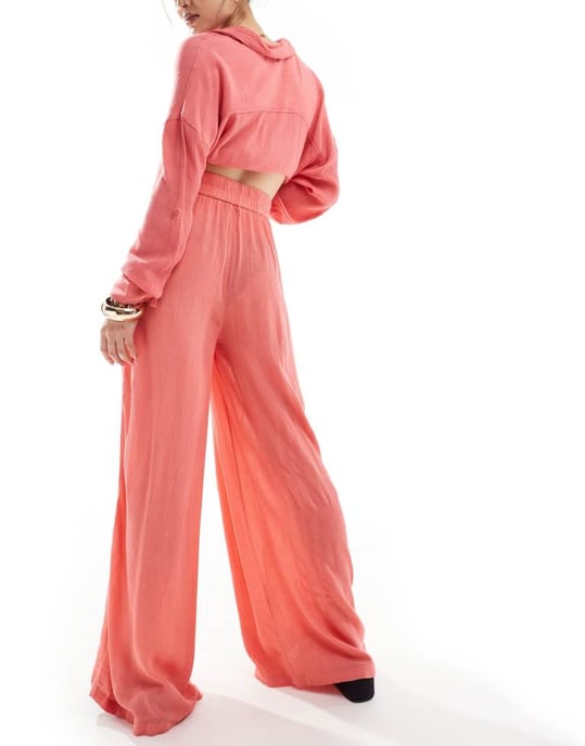 South Beach oversized beach trouser in watermelon - Image 4