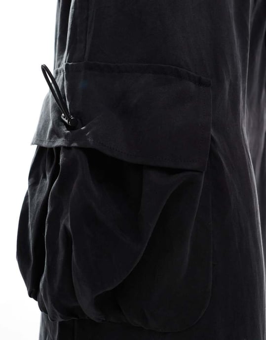 ASOS DESIGN cargo maxi skirt in black - Image 4