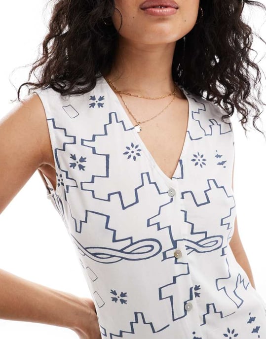 ONLY geo print playsuit in white - Image 3