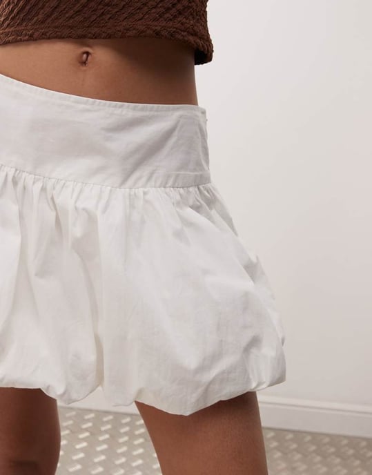 Motel kiyowo ruffle cotton mini skirt in white - Image 3