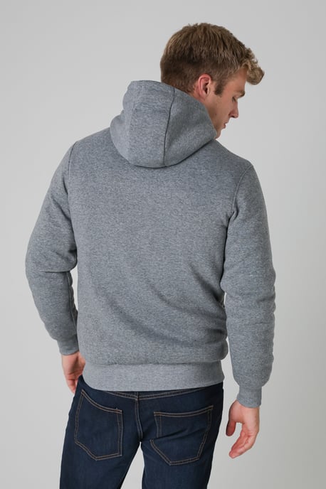 Mid Grey Sherpa Lined Zip-Through Sweatshirt - Image 2
