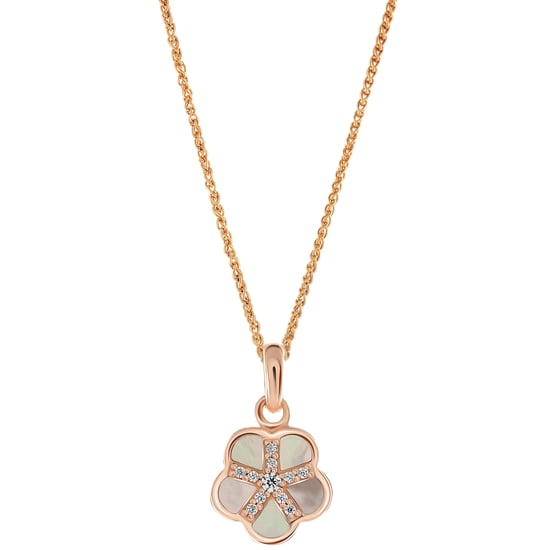 Orphelia 'Daisy' Dames 925 Zilveren Set: Ketting + Oorbellen + Ring - Roze SET-7585/RG - Image 2