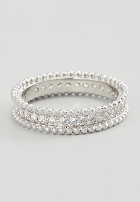 US Polo Assn Jewellery Sabrine Rhodium Ring - Image 1