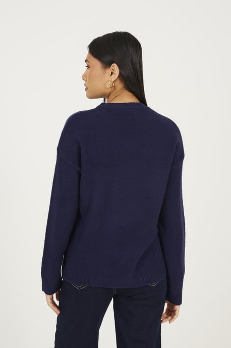 Navy Sequin Embellished Elf Christmas Jumper - Image 2