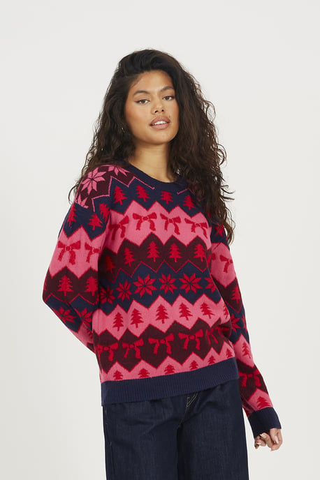 Navy Fairisle Christmas Jumper - Image 1