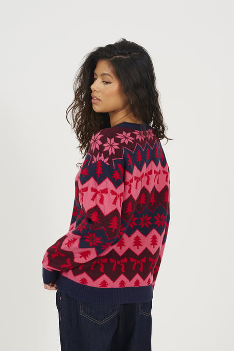 Navy Fairisle Christmas Jumper - Image 2