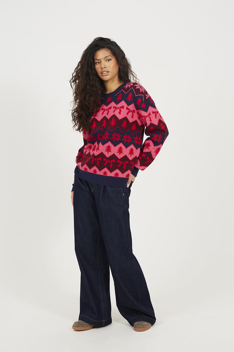 Navy Fairisle Christmas Jumper - Image 3