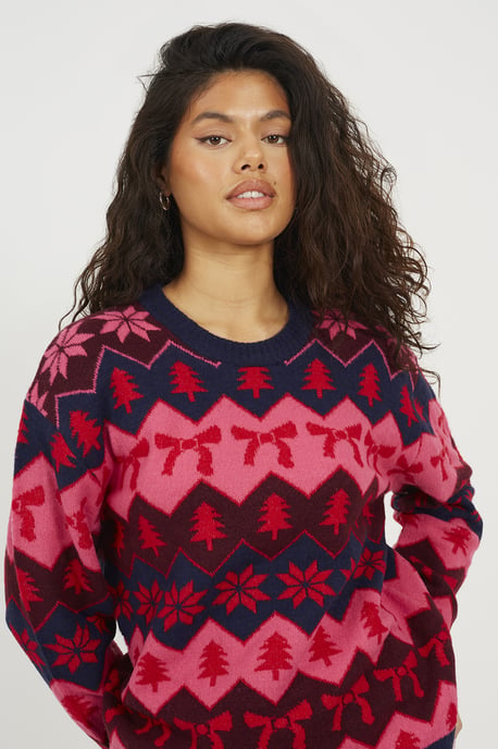 Navy Fairisle Christmas Jumper - Image 4