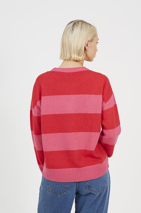 Red Stripe Sequin Detail Christmas Jumper - Image 2