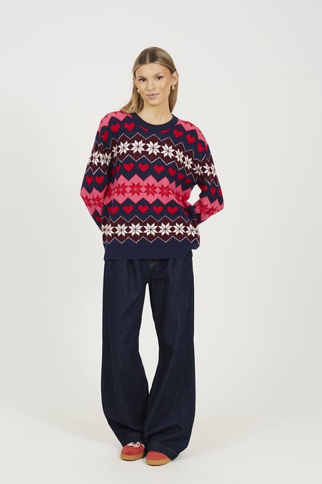 Navy Fairisle Christmas Jumper - Image 2