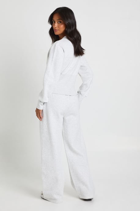 Petite Deep Hem Popper Bomber Sweatshirt Tracksuit - Image 3