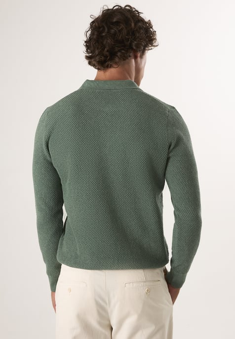 Pullover Sweater With Polo Collar And Buttons - Image 4