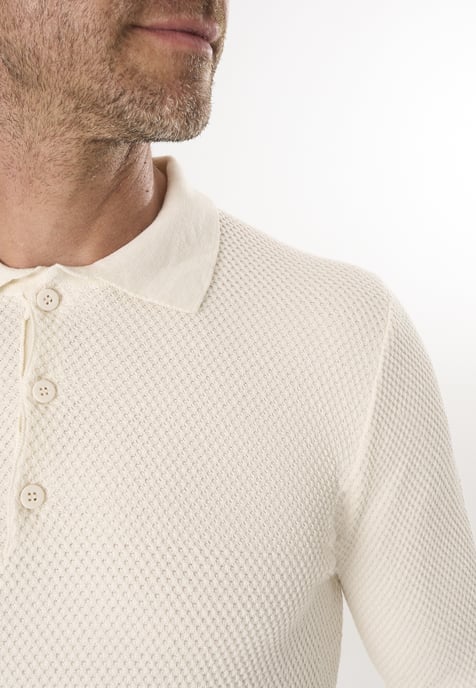 Pullover Sweater With Polo Collar And Buttons - Image 3