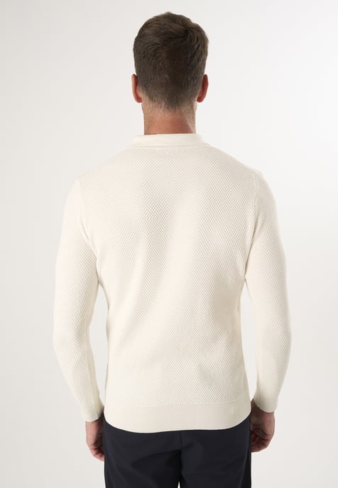 Pullover Sweater With Polo Collar And Buttons - Image 4