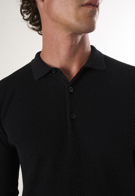 Pullover Sweater With Polo Collar And Buttons - Image 3
