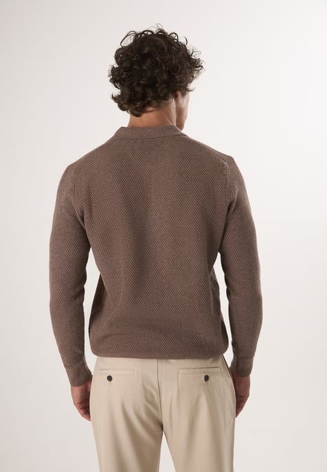 Pullover Sweater With Polo Collar And Buttons - Image 4