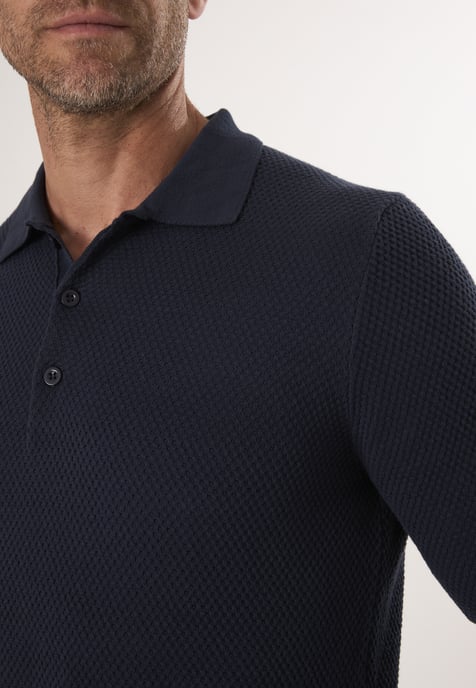 Pullover Sweater With Polo Collar And Buttons - Image 3