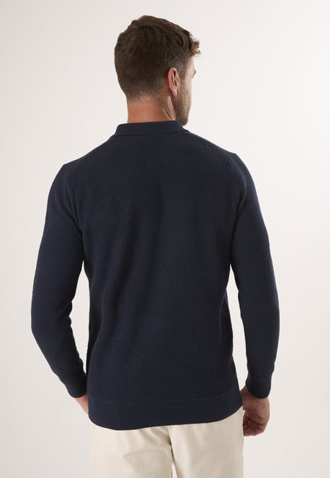 Pullover Sweater With Polo Collar And Buttons - Image 4