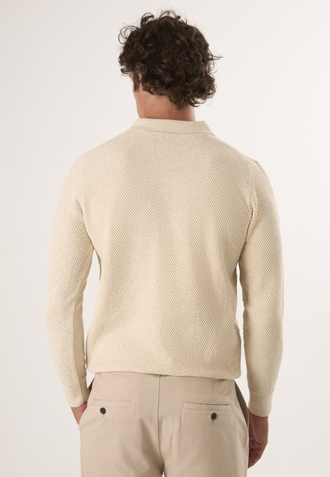 Pullover Sweater With Polo Collar And Buttons - Image 4