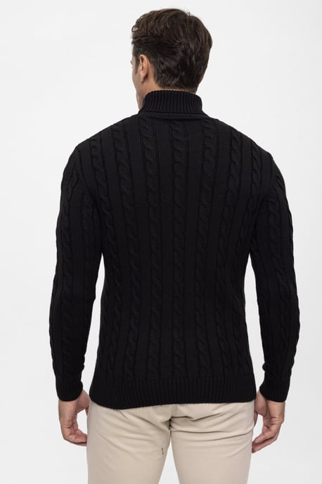Pullover Cable Knit Turtleneck Pullover - Image 3