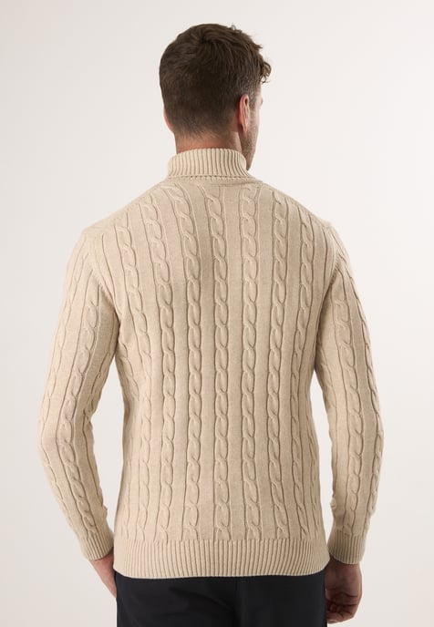 Pullover Cable Knit Turtleneck Pullover - Image 4