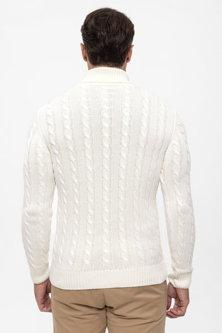 Pullover Cable Knit Turtleneck Pullover - Image 3