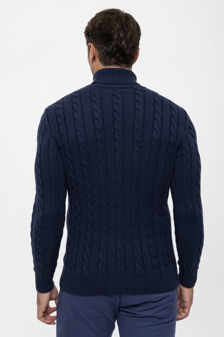Pullover Cable Knit Turtleneck Pullover - Image 3
