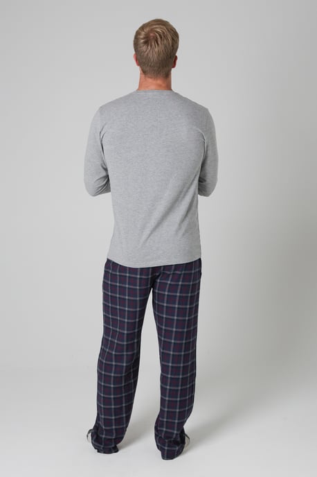 Mid Grey Cotton Long Sleeve Pyjama Set - Image 2