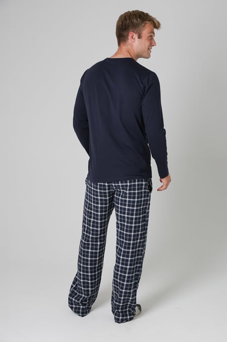 Dark Navy Cotton Long Sleeve Pyjama Set - Image 2
