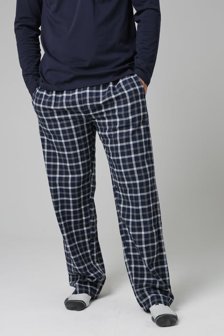 Dark Navy Cotton Long Sleeve Pyjama Set - Image 4