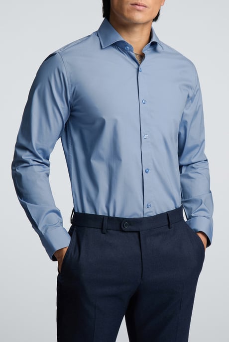 Slim Fit Poplin Single Cuff Cutaway Collar Shirt - Image 1